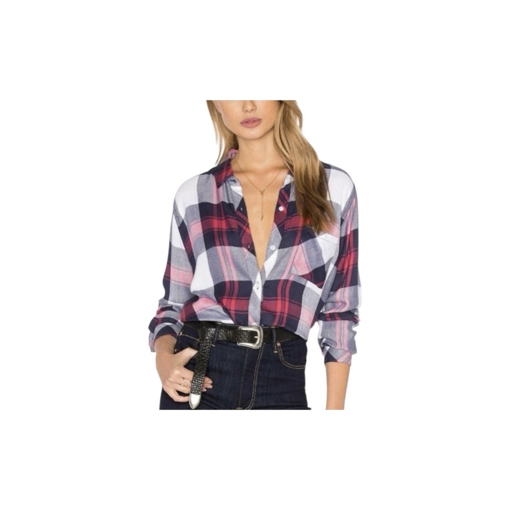 Rails Hunter Flannel Shirt Top Women's XS Plaid Long Sleeve Cozy Button Front